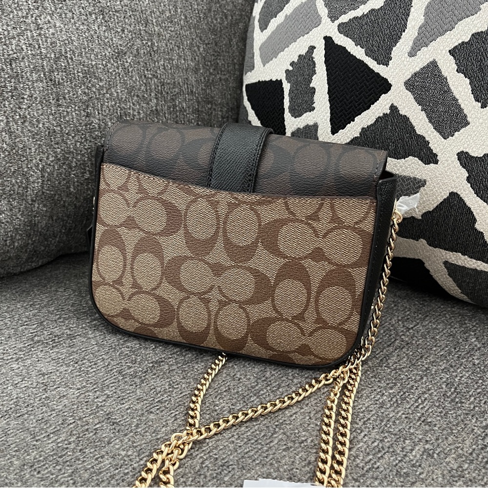 NWT COACH C7013 Gemma Crossbody In Blocked Signature Canvas With Star Buckle - Picture 7 of 16